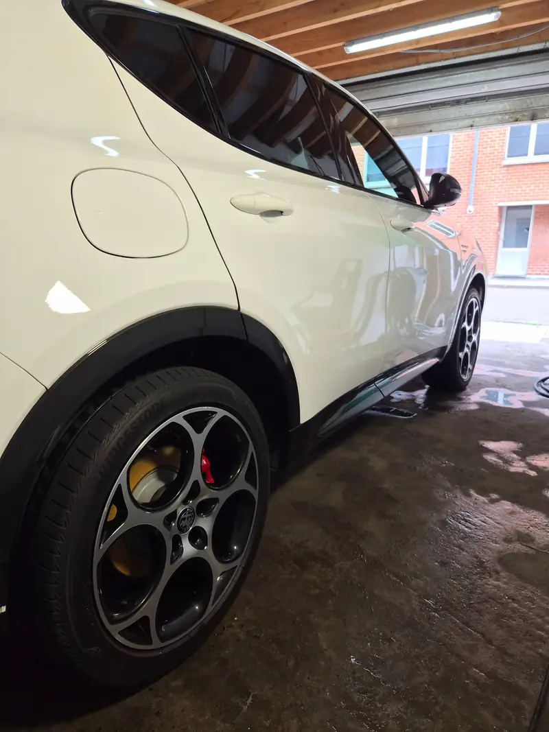 Alfa Romeo blanche après lavage à la main